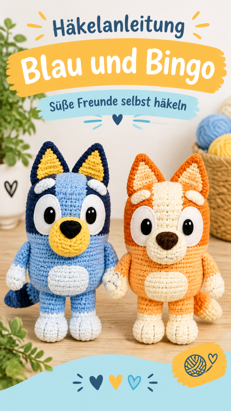 Süßes Blaues Häkel Kuscheltier Amigurumi Anleitung Idee