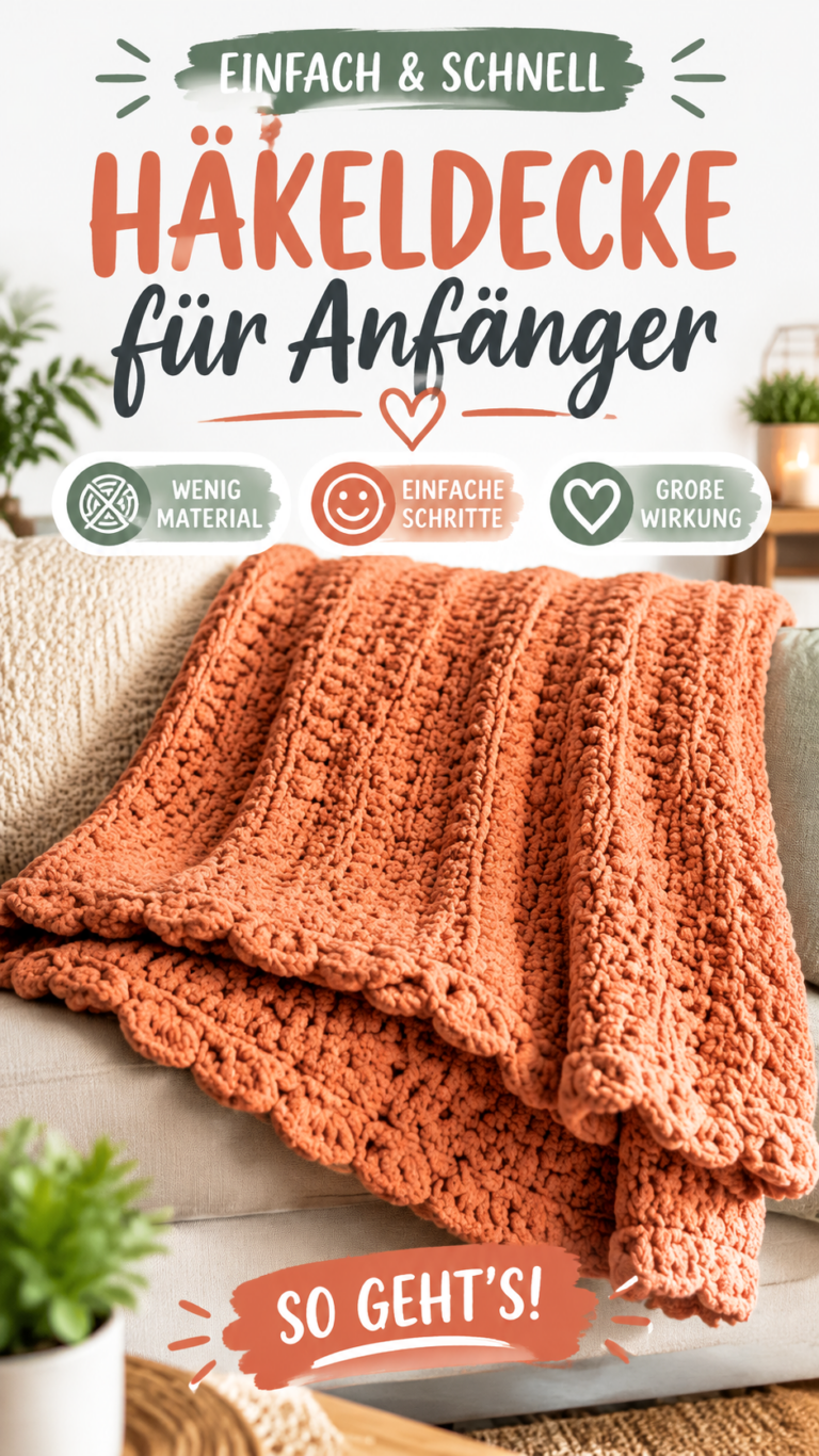 Chunky Häkeldecke Anleitung  einfache kuschelige Decke häkeln