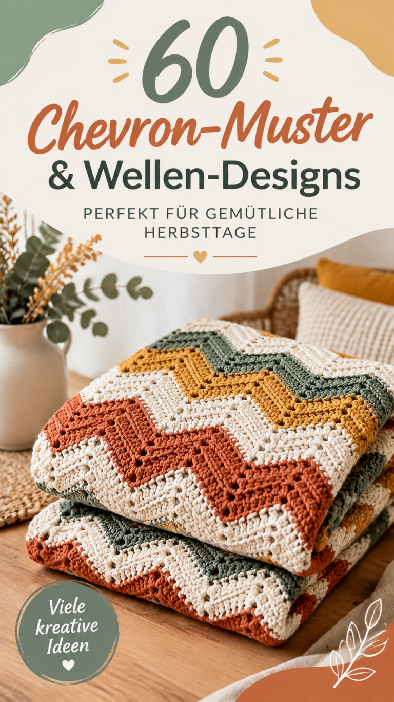 Häkeldecken-Muster 60 Chevron- und Wellenmuster für gemütliche Decken
