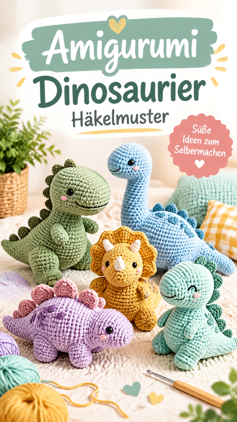 Häkel Dinosaurier Anleitung  Süße Amigurumi Dino Kuscheltiere selber machen