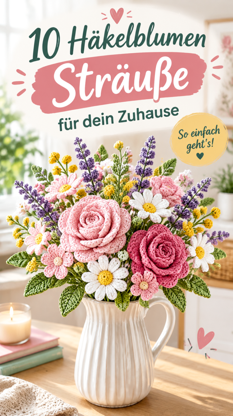 Gehäkelter Blumenstrauß Kreative Ideen für handgemachte Deko