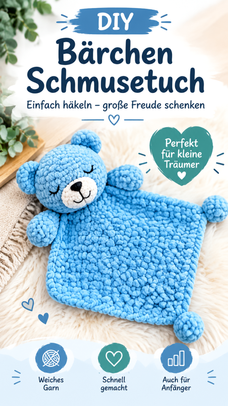 Kuscheliges Häkel-Kuscheltier Süßer Bär Lovey zum Selbermachen