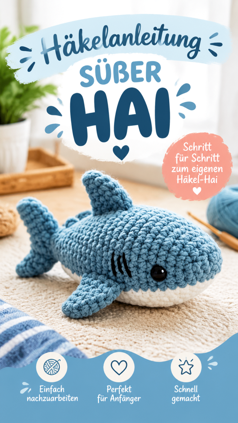 Häkelhai Anleitung  niedlicher Amigurumi Hai zum Selberhäkeln