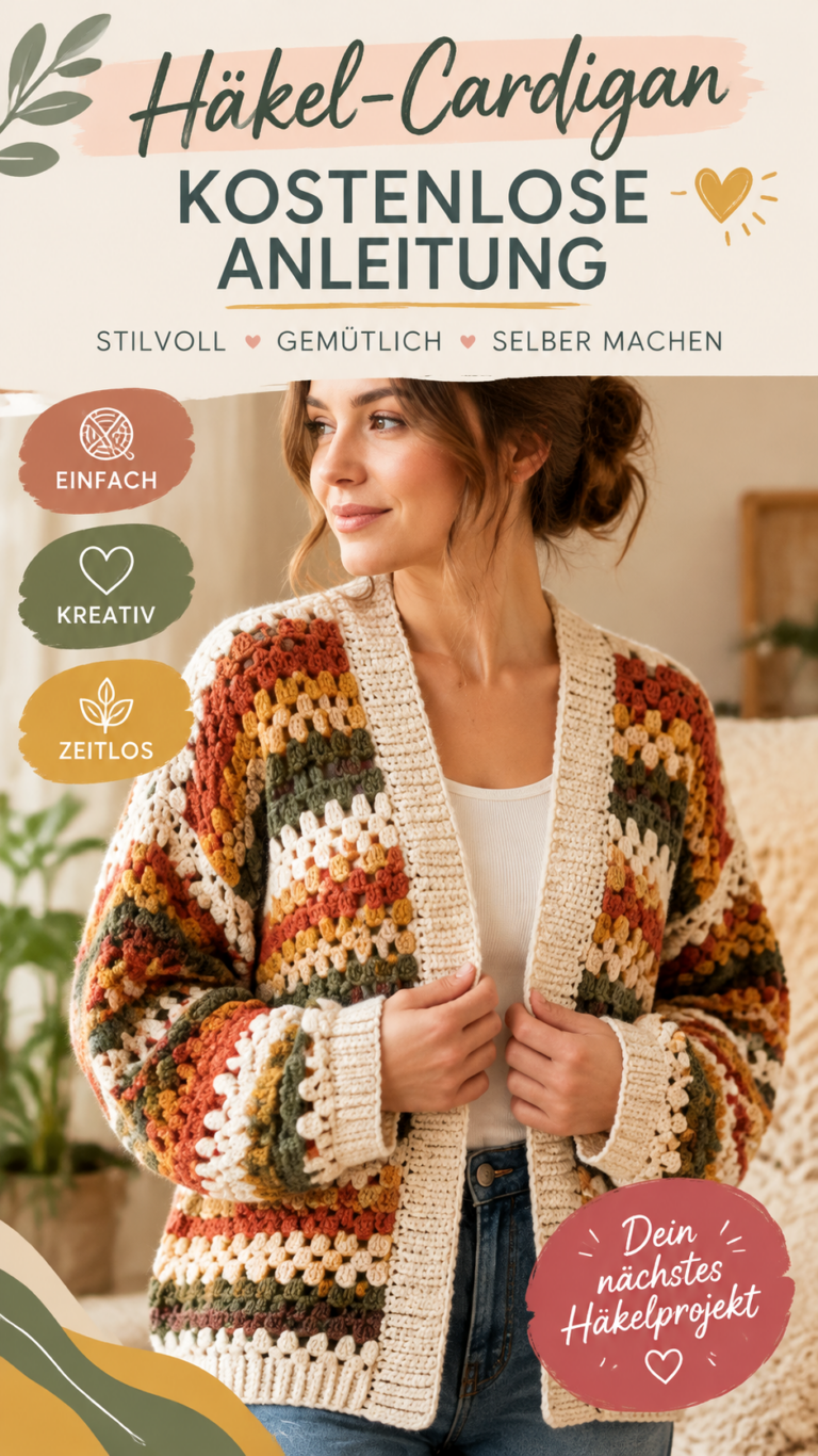 Kostenlose Häkelanleitung für stilvolle Cardigans und Strickjacken häkeln