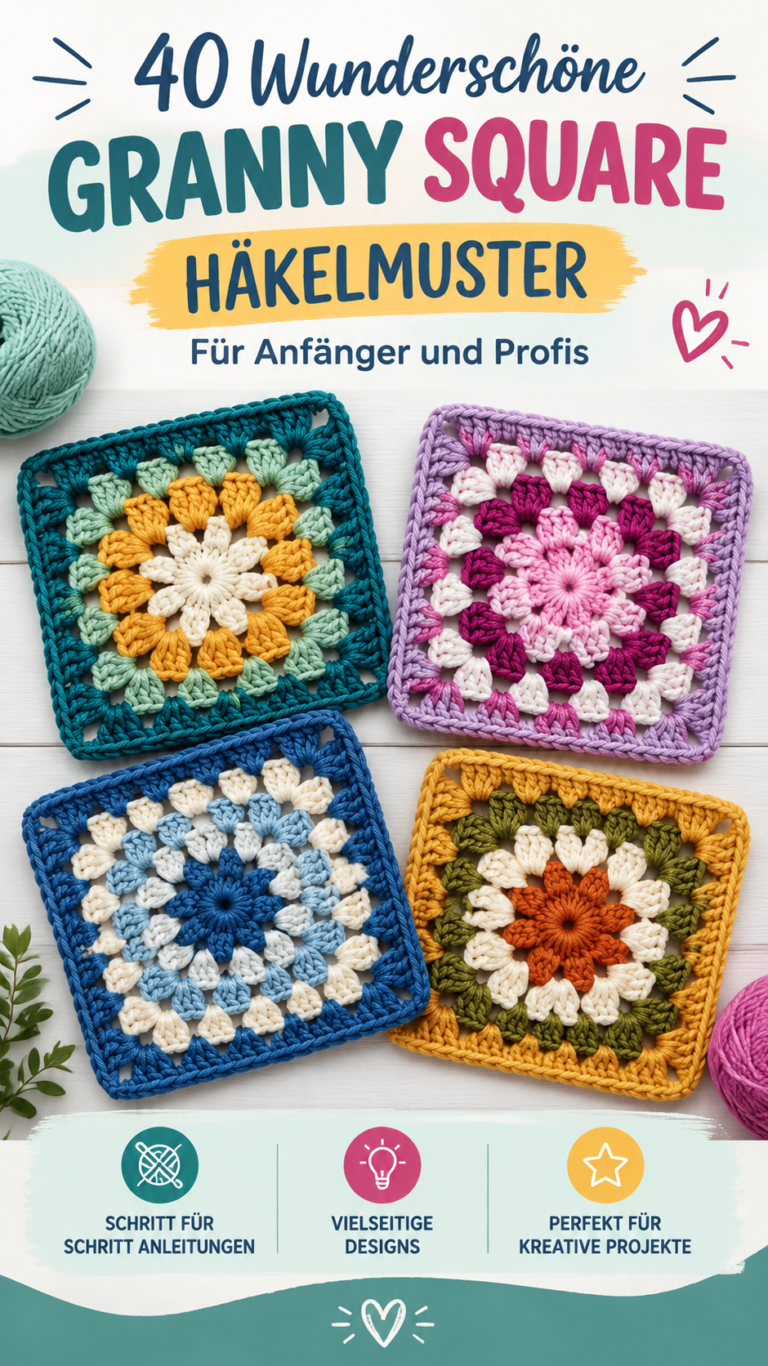 Totenkopf Granny Square häkeln  Schädel Muster für kreative Häkelideen