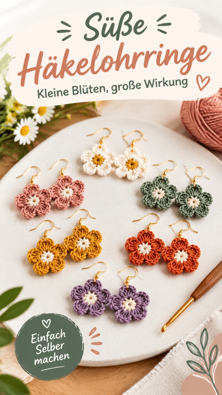 Gehäkelte Ohrringe selber machen  Herbstliche Crochet Ohrringe Anleitung