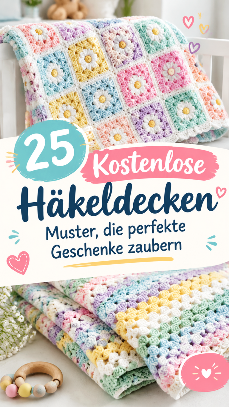 Kostenlose Häkelanleitung Babydecke  Süßes Muster zum Verschenken