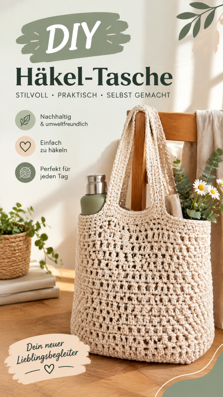 Häkelbeutel Anleitung  Stilvolle DIY Tasche im modernen Netzdesign