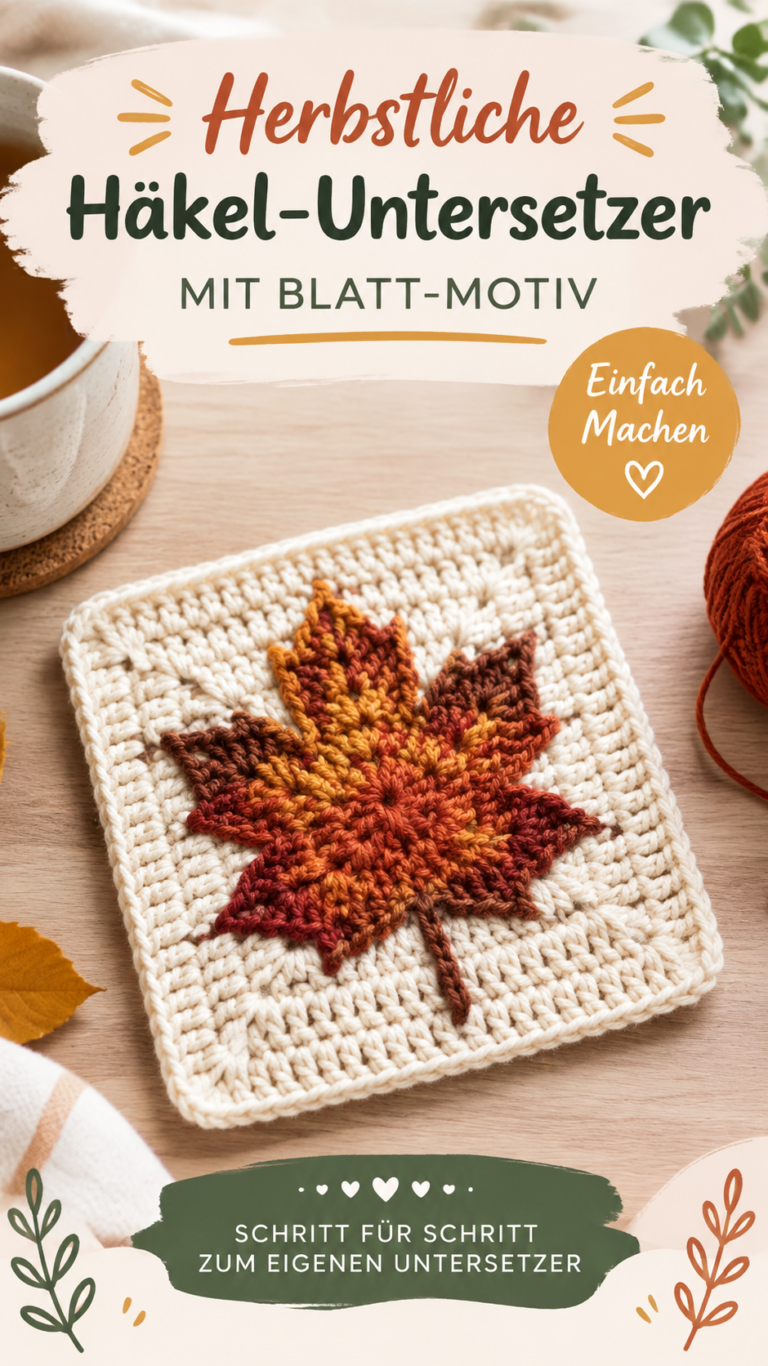 Herbstliche Häkel-Granny-Squares mit Ahornblatt-Motiv  kostenlose Anleitung