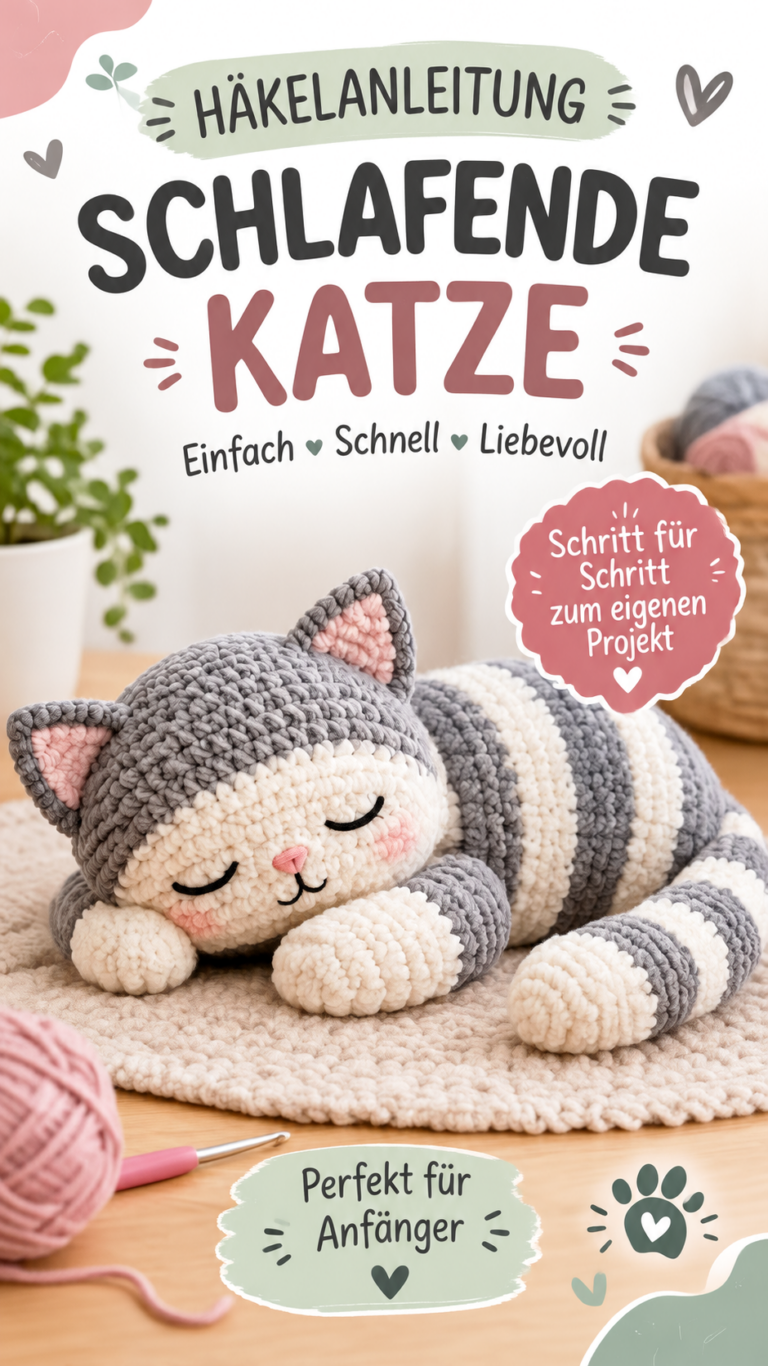 Häkelanleitung Katze  Süßes Katzen Amigurumi zum Selberhäkeln