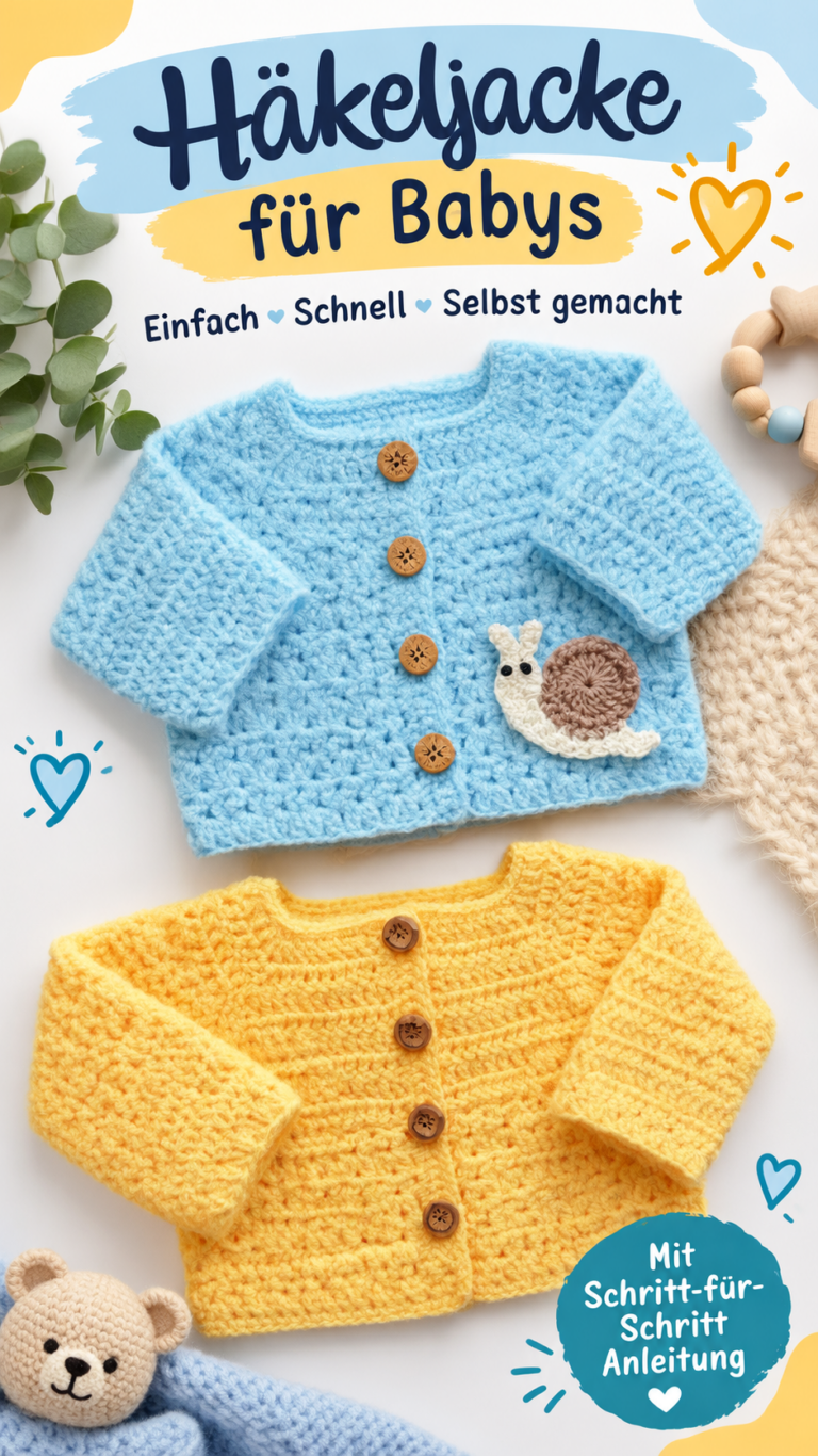 Gehäkelte Babyweste Anleitung  Süße Crochet Weste für Babys