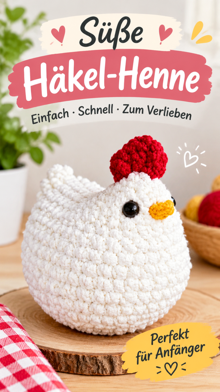 Huhn häkeln  Niedliches Amigurumi-Huhn als flauschige Häkelanleitung