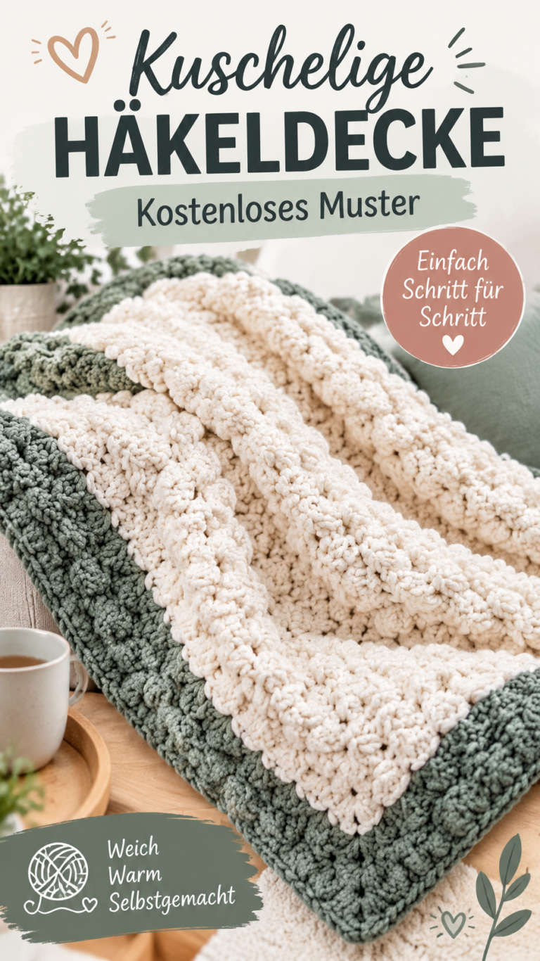 Kuschelige XXL Häkeldecke aus Chunky Garn  einfaches DIY Muster