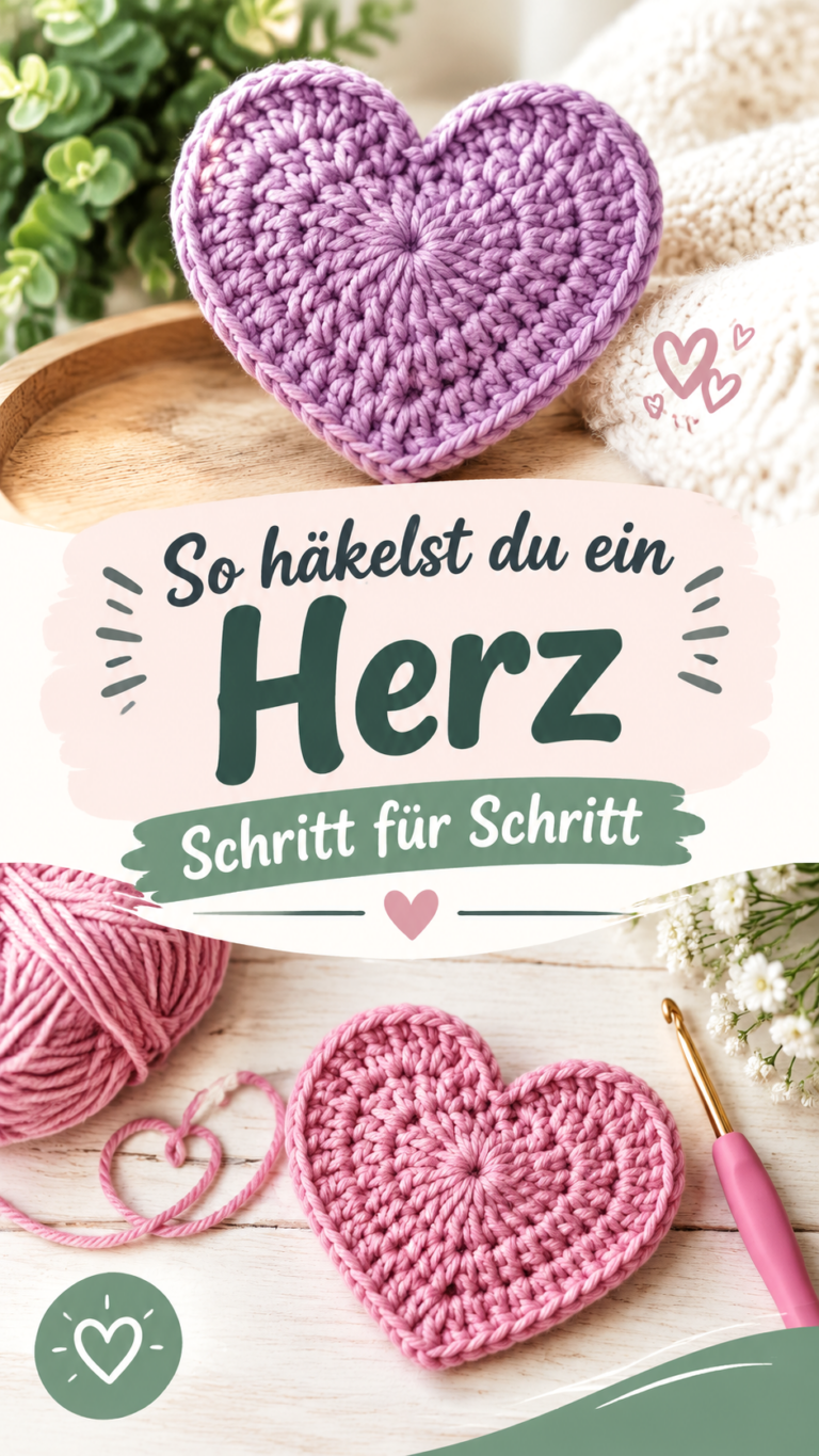 Häkelherzen Muster  Süße Crochet Herz-Anleitungen zum Nachmachen