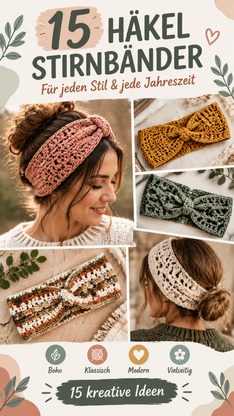 15 Häkelaccessoires für den Herbst Bandanas, Boho-Tücher und kreative Geschenkideen