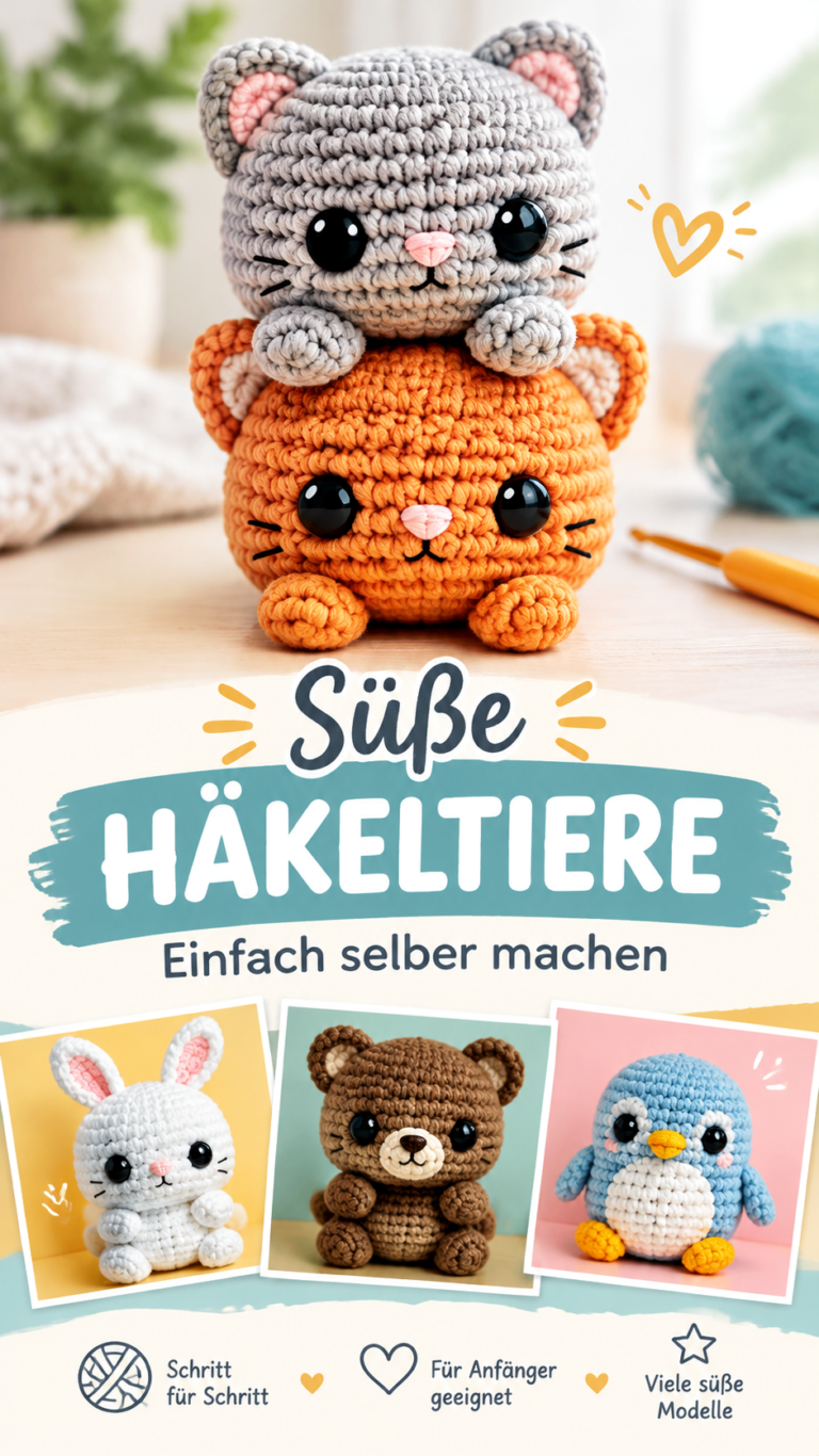 Süße Häkeltiere  kostenlose Amigurumi Muster zum Nachhäkeln