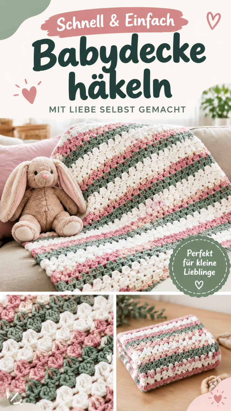 Häkelanleitung Babydecke  einfache Kuscheldecke zum Selbermachen
