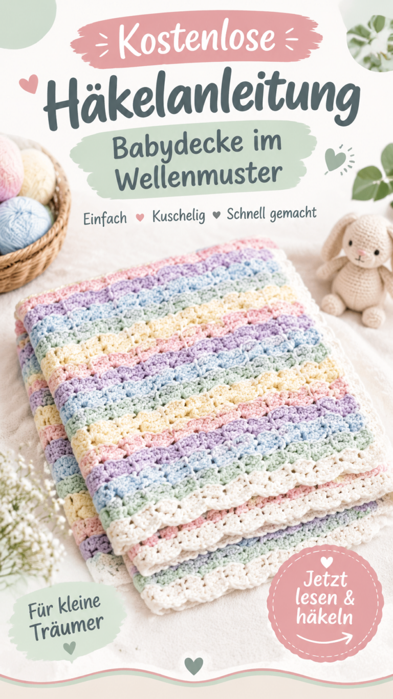 Kostenlose Häkelanleitung für eine bunte Babydecke  Einfach für Anfänger