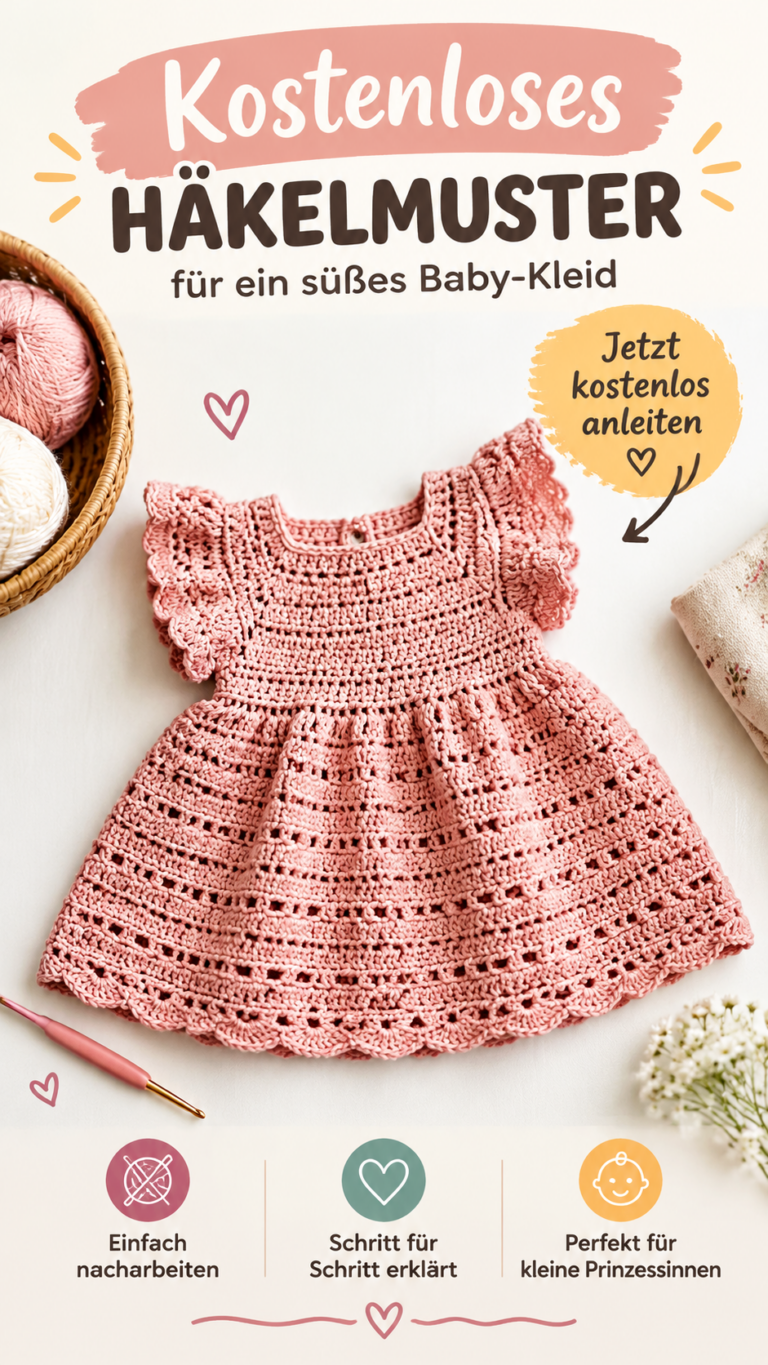 Kostenlose Häkelanleitung für ein süßes Babykleid im Herbstlook