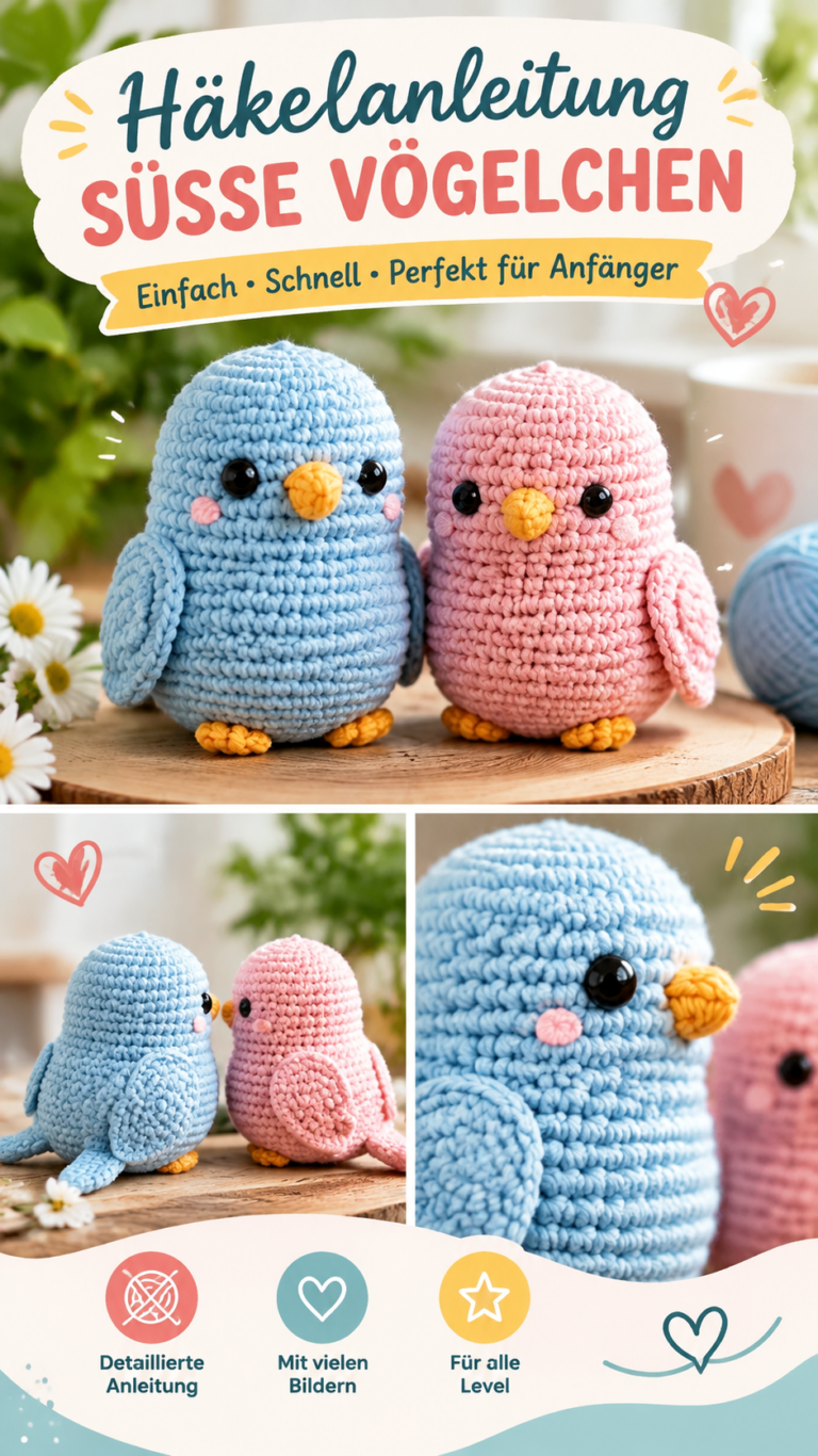 Süße gehäkelte Vögel  Amigurumi Vogel Häkelanleitung  DIY Idee