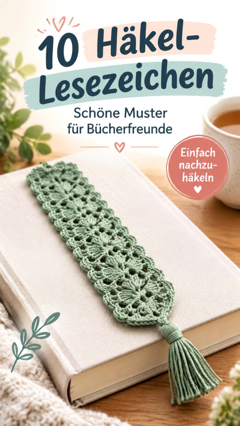 Gehäkeltes Lesezeichen selber machen  Zarte Häkelmuster für Bücherliebhaber