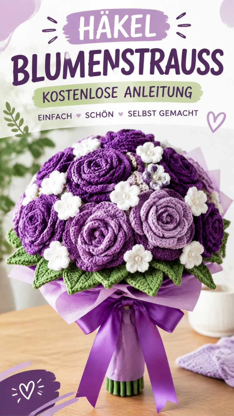 Häkelblumenstrauß selber machen  Kostenlose Häkelanleitung  Ideen
