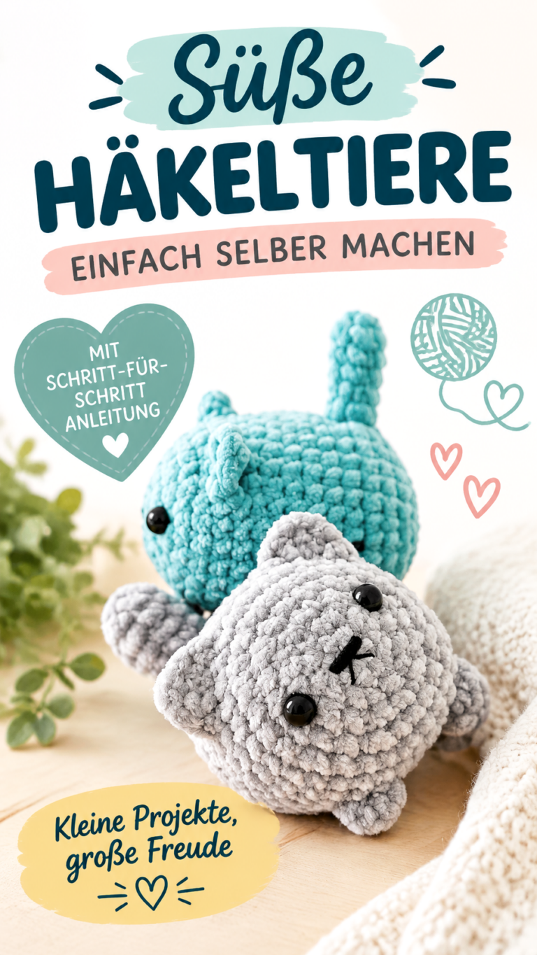 Süße Häkelkatze  einfaches Amigurumi Katzenmuster für Anfänger
