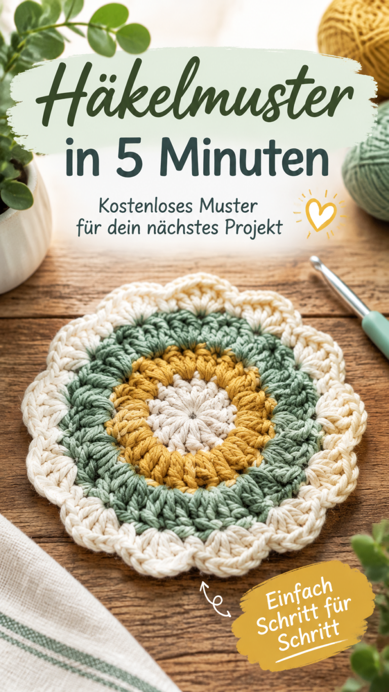 Einfache Häkelanleitung für einen bunten Kreis  Kostenloses Häkelmuster