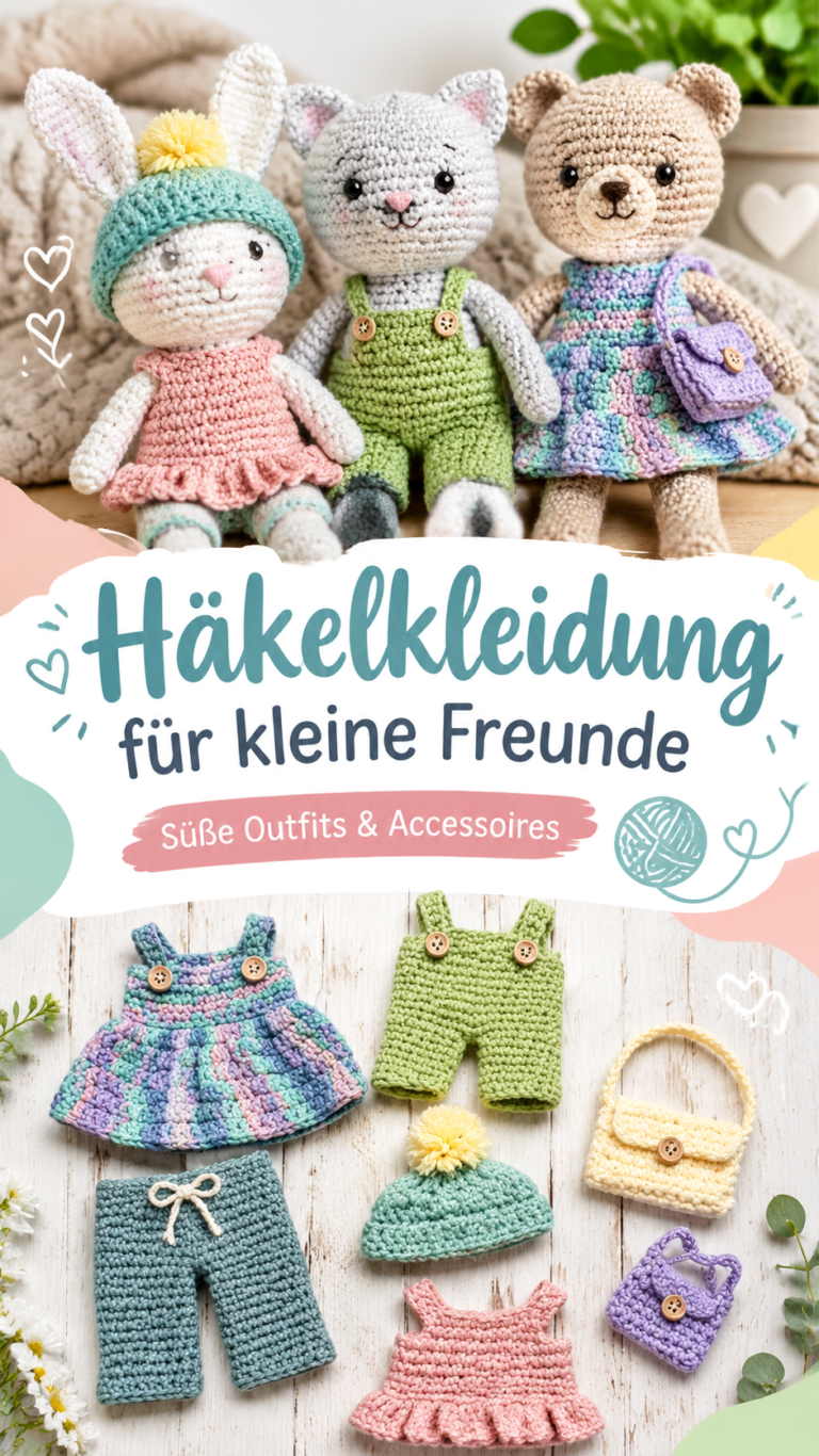 Häkelkleidung und Accessoires für Kuscheltiere selber machen
