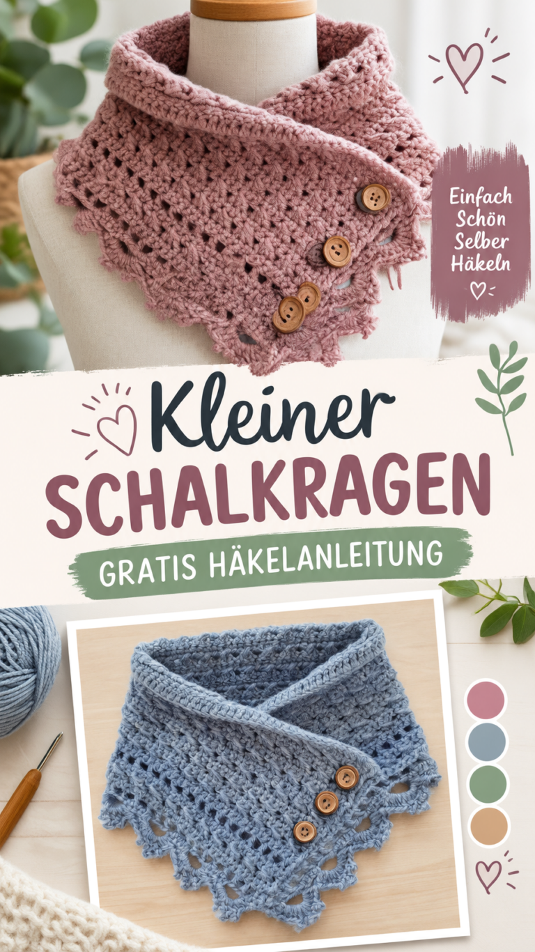 Gehäkelter Kragen  stilvolles DIY Häkelmuster für Accessoires