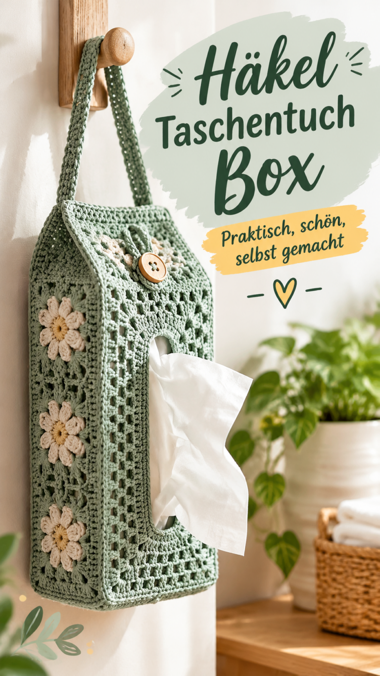 Häkelanleitung für einen dekorativen Taschentuchhalter im Vintage-Stil
