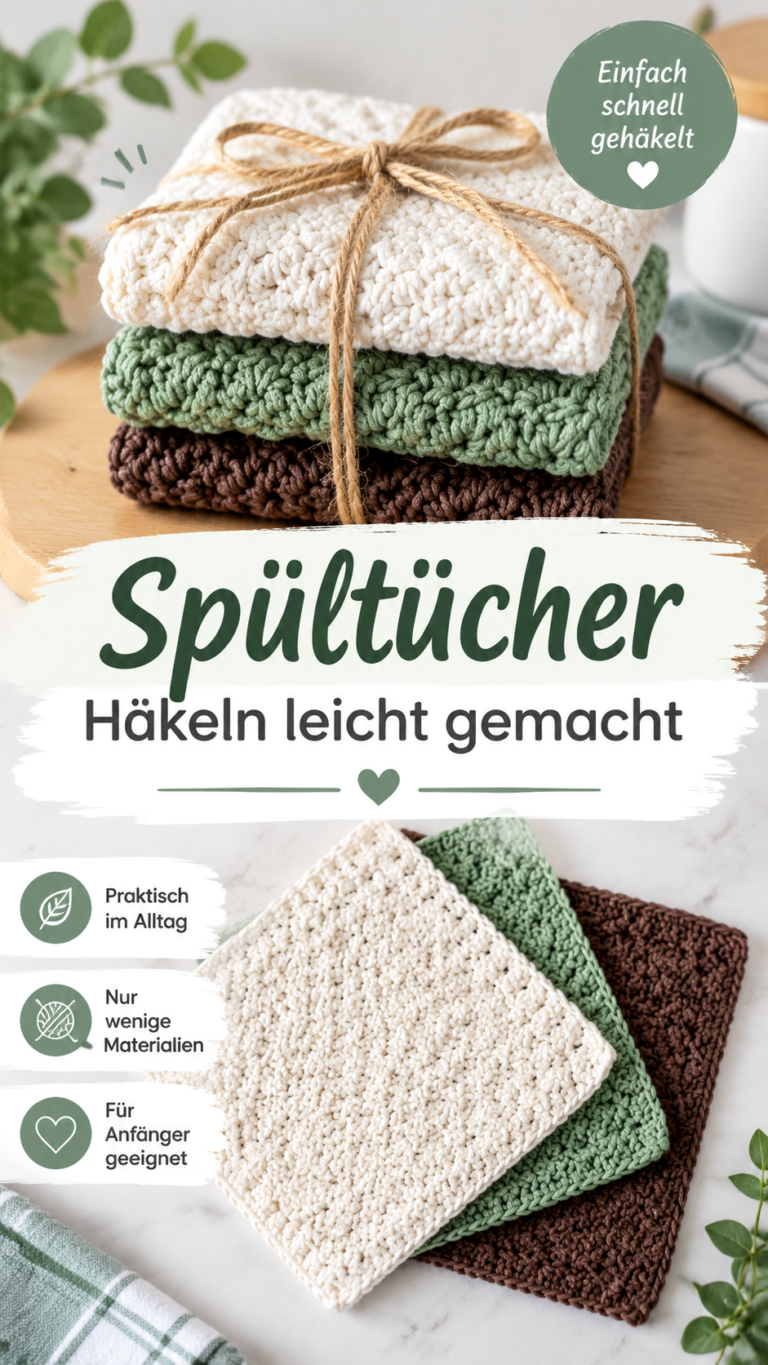 Häkel-Spültücher Einfache DIY-Küchentücher mit schönem Muster