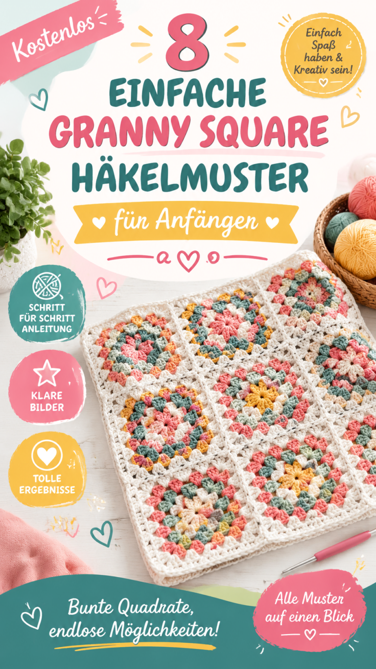 9 kostenlose Granny-Square-Häkelmuster für Anfänger und kreative Projekte