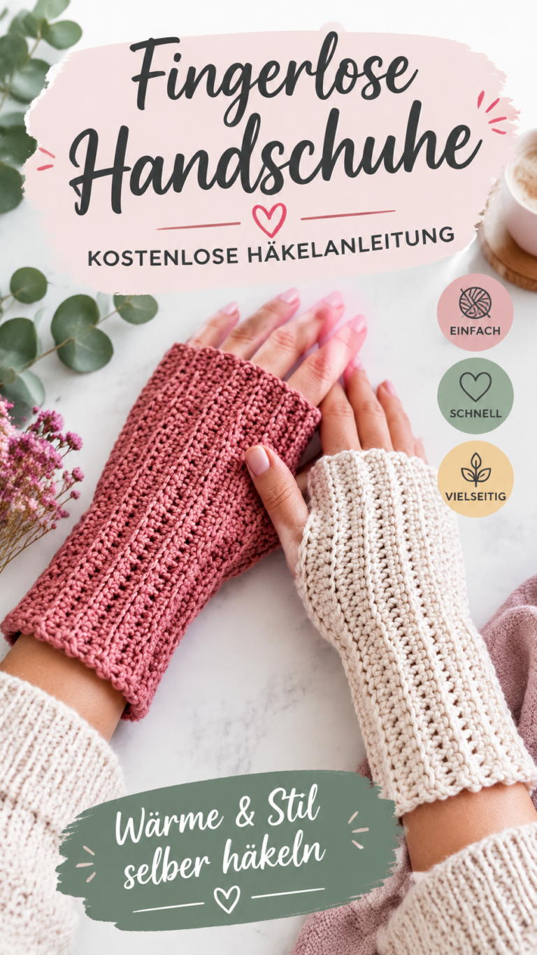 Häkelanleitung für Handstulpen  warme fingerlose Handschuhe selber häkeln