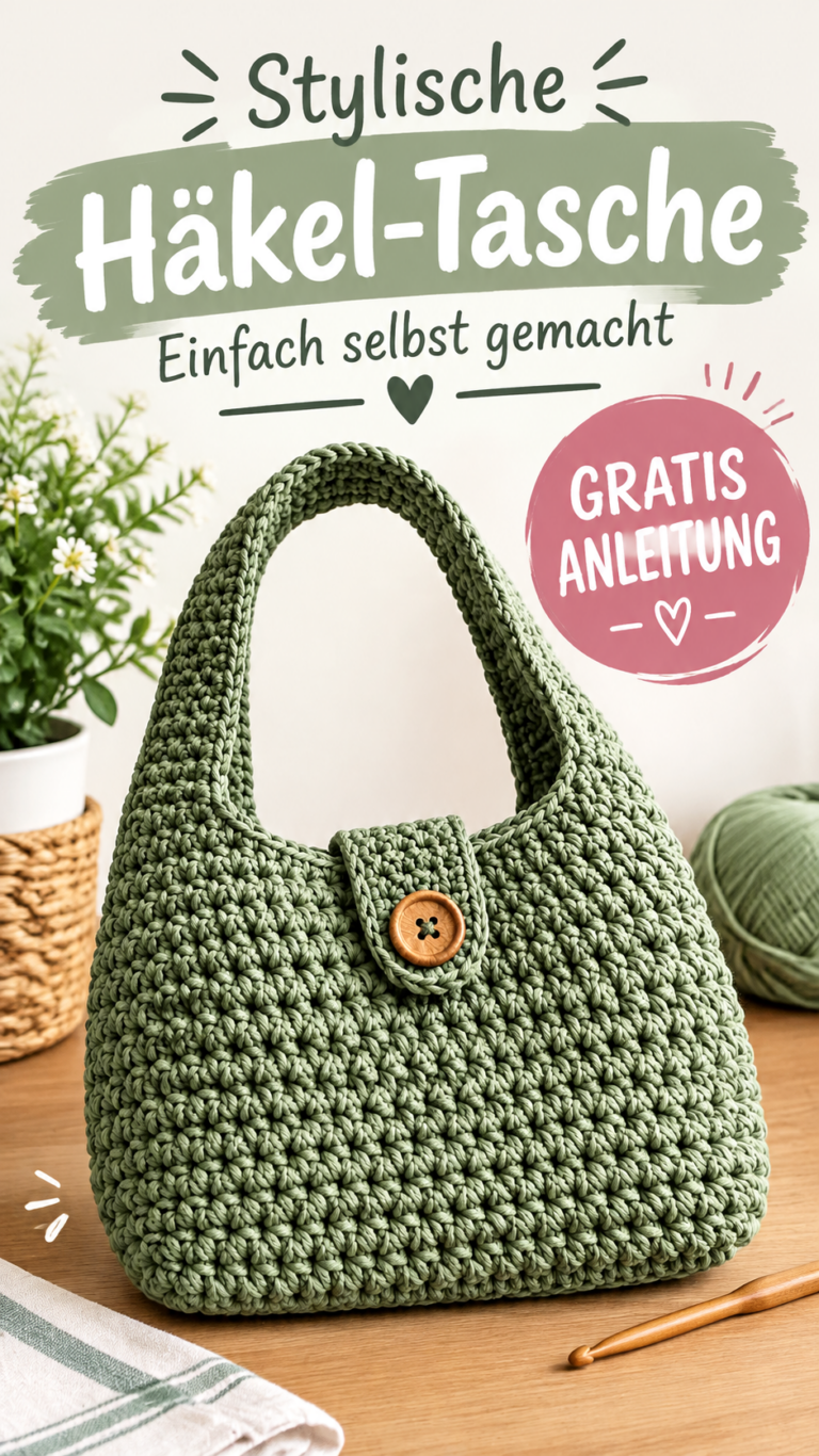 Gehäkelte Handtasche  einfache Häkelanleitung für eine stilvolle Tasche