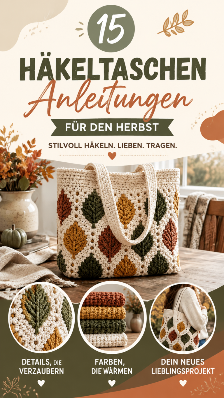15 Häkel-Taschen Anleitungen Trendige Herbsttaschen zum Selbermachen