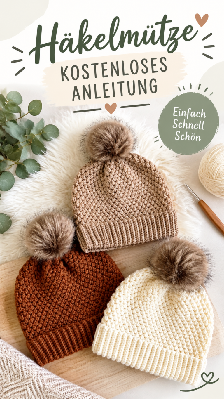 Häkelmütze kostenlose Anleitung  Einfaches Muster zum Nachhäkeln