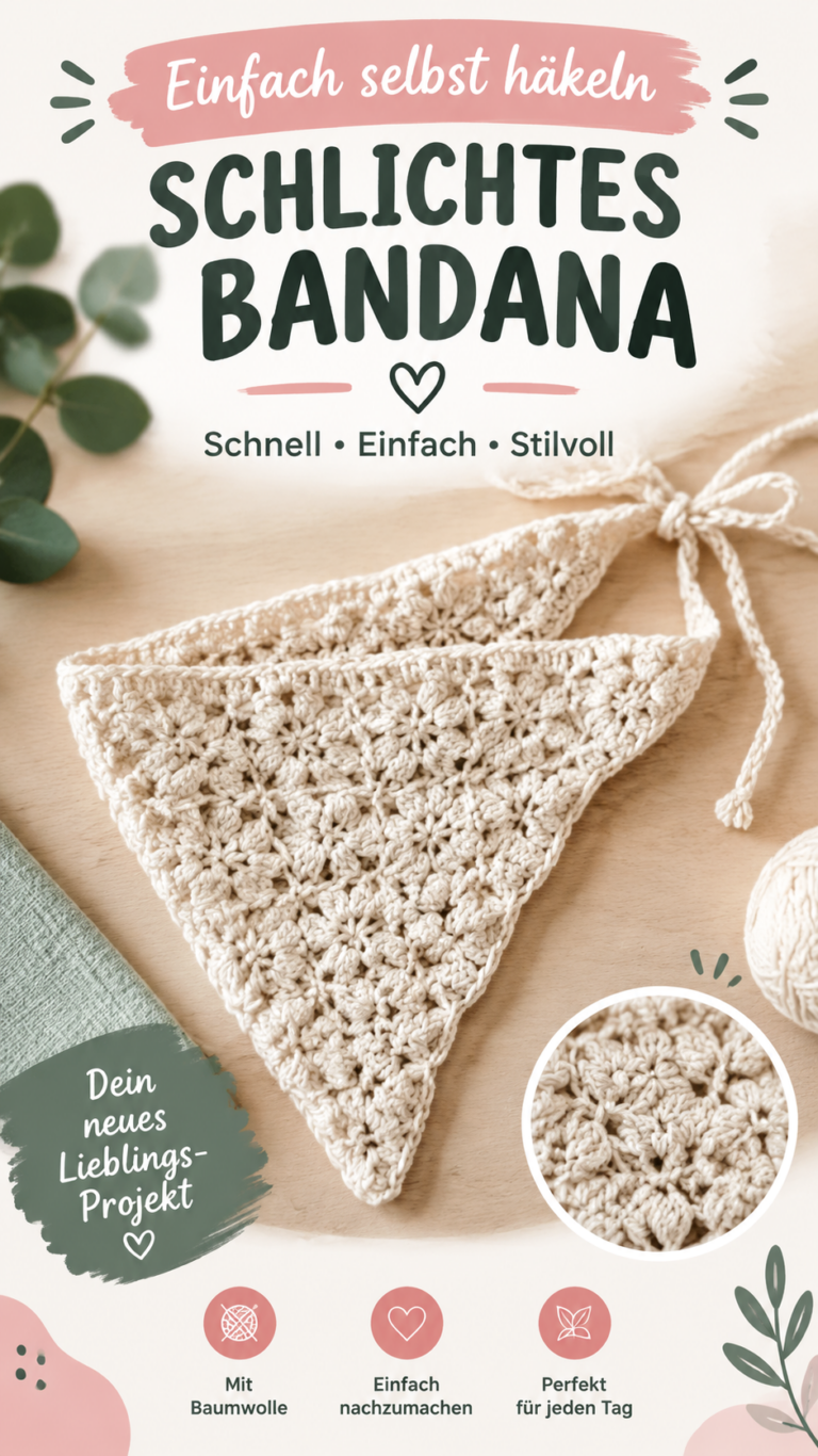Gehäkeltes Kopftuch  einfaches Häkelmuster für ein luftiges Bandana