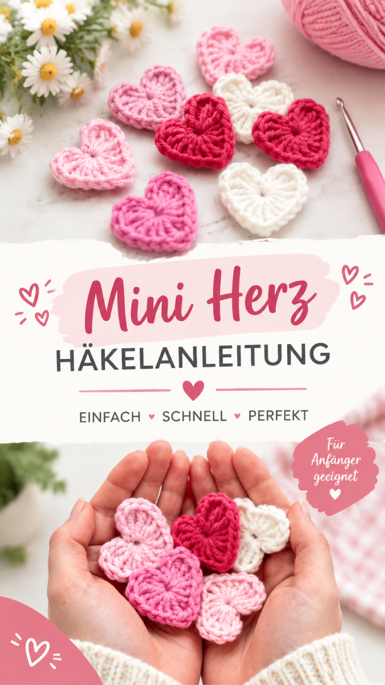 Mini Häkelherzen selber machen  einfache Anleitung für süße Deko und Geschenke