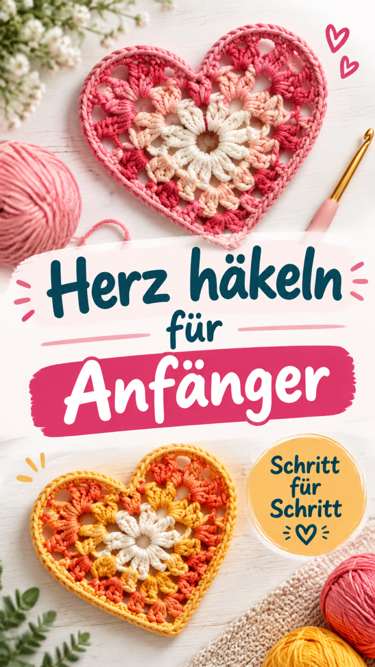 Häkel-Herz-Tasche  einfache Anleitung für Anfänger
