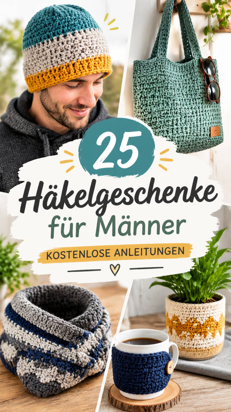 25 Häkelgeschenke für Männer Kostenlose Anleitungen für Mützen, Taschen und mehr
