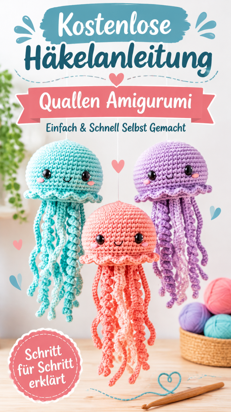 Süße gehäkelte Quallen Kostenlose Amigurumi-Anleitung zum Selbermachen