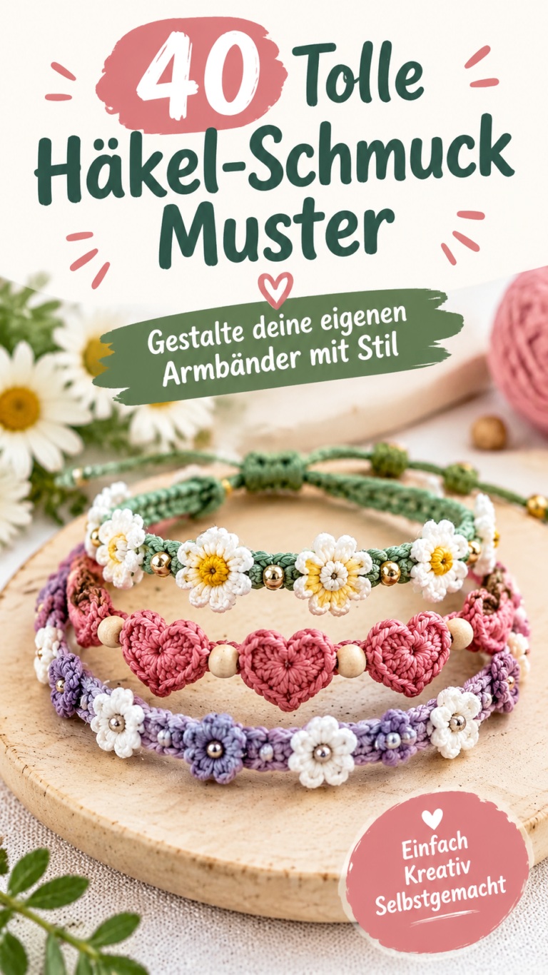 Häkel Schmuck selber machen 40 zauberhafte Blumenketten und Herzarmbänder im Boho-Stil