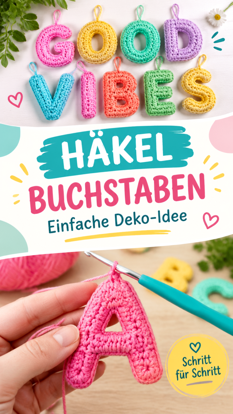 Gehäkelte Buchstaben als bunte DIY-Anhänger und kreative Deko-Ideen