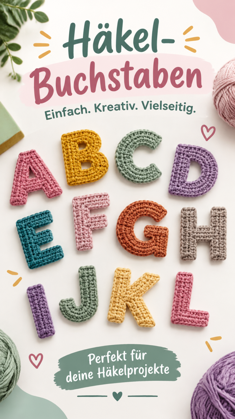 Häkelbuchstaben DIY Alphabet aus Wolle für kreative Deko