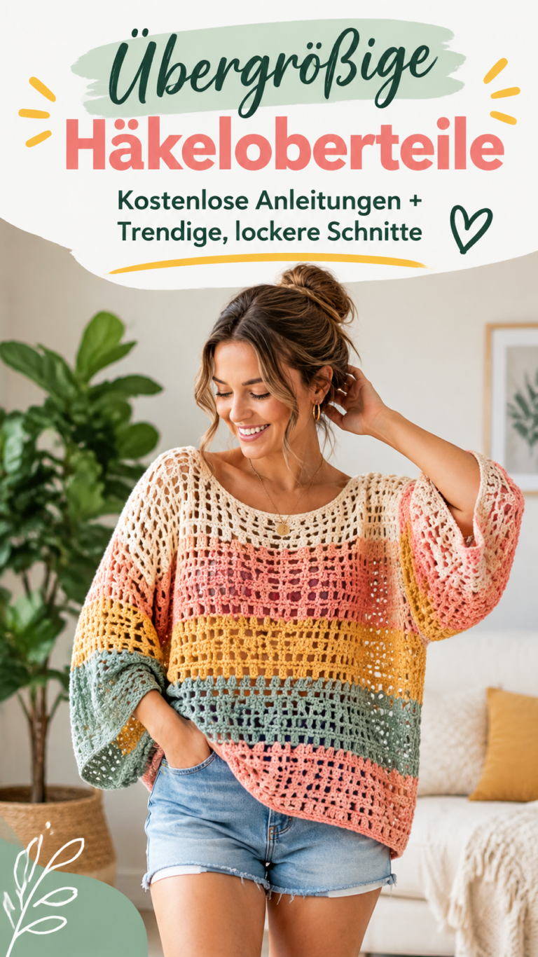 Häkel-Mesh-Top im Oversize-Look  luftiges Sommeroberteil selber machen