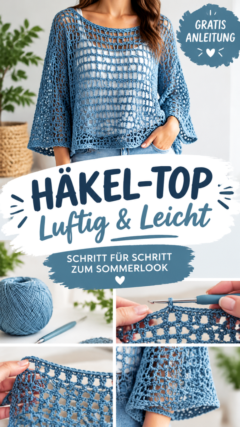 Häkelanleitung Luftiges Mesh Top häkeln  Einfaches Sommeroberteil