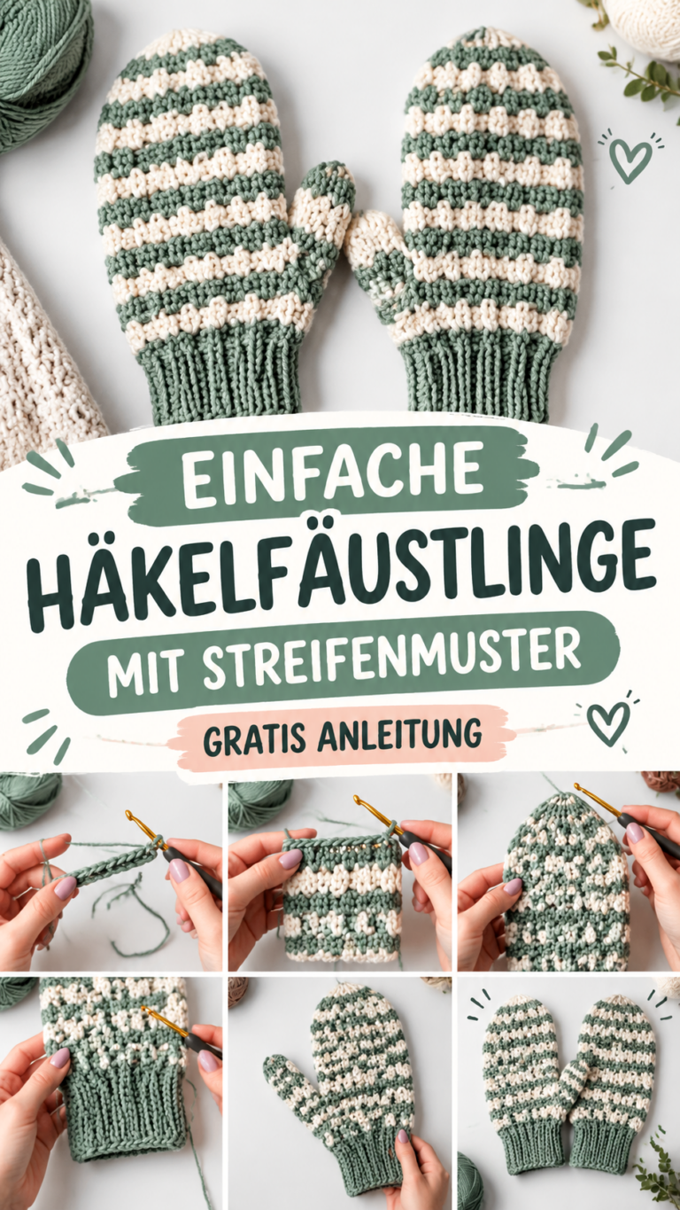 Gehäkelte Fäustlinge Anleitung  einfache Winterhandschuhe selber häkeln