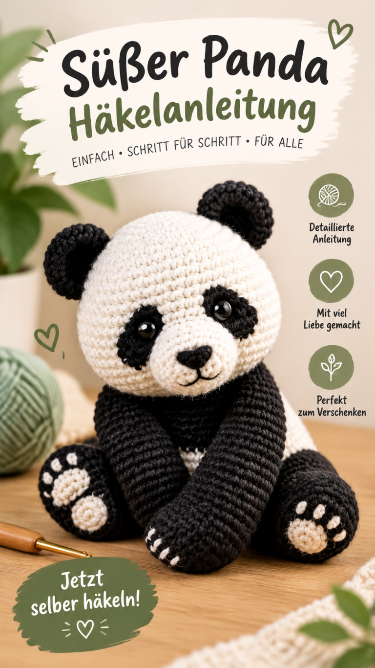 Häkelpanda Anleitung  Süßer Amigurumi Panda zum Selberhäkeln