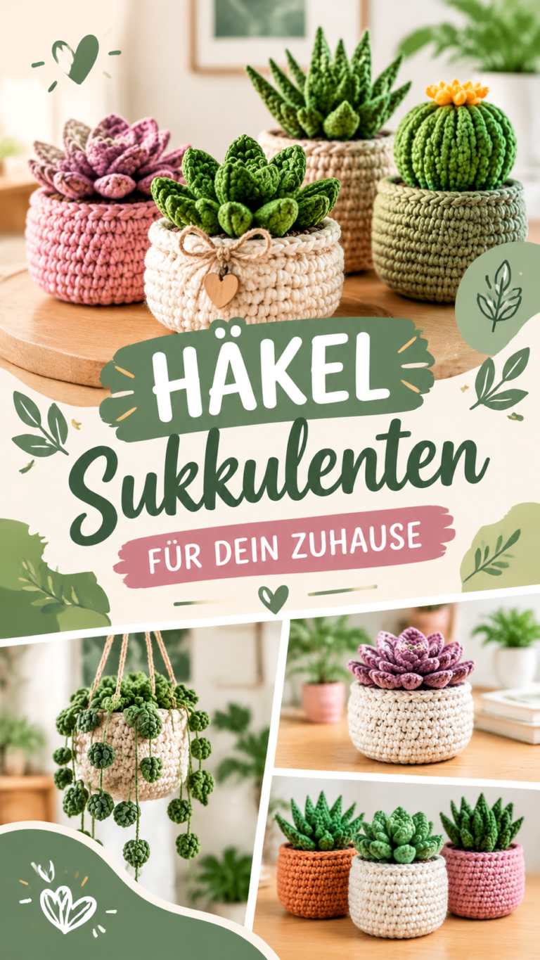 15 gehäkelte Pflanzen Kostenlose Häkelanleitungen für Kakteen und Sukkulenten